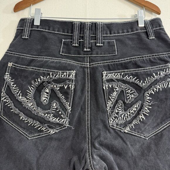 Men's 34 Miskeen Originals Black Casual Denim Shorts Streetwear Hip Hop - Picture 9 of 10